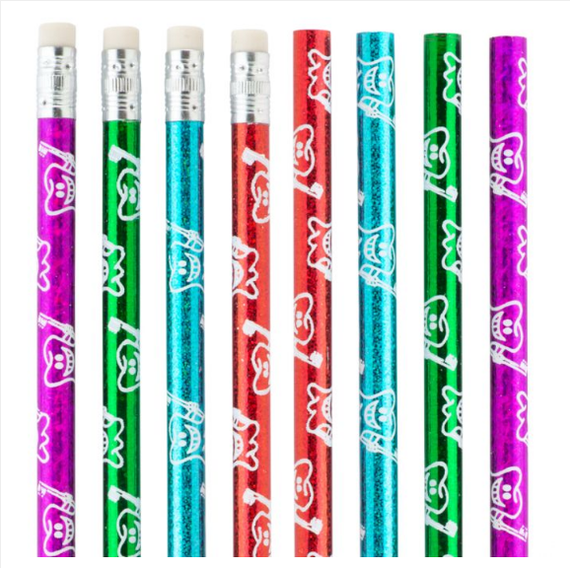 Pencils - Sparkly Tooth & Brush  (packs of 10 & 50)