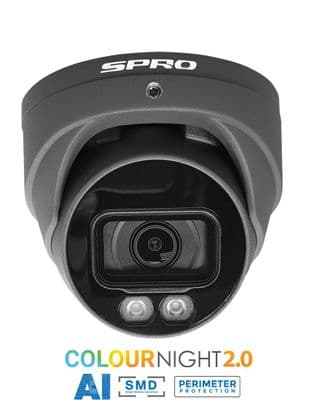 SPRO 4MP IP Smart Dual Illumination Turret with COLOUR NIGHT 2.0 Grey