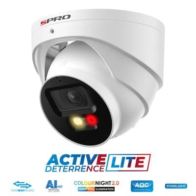 SPRO 4MP IP Turret Active Deterrence LITE with COLOUR NIGHT 2.0, CCTV Camera