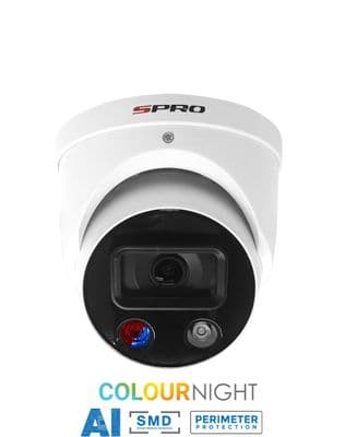 SPRO 5MP IP White Fixed Lens Turret with Active Deterrence