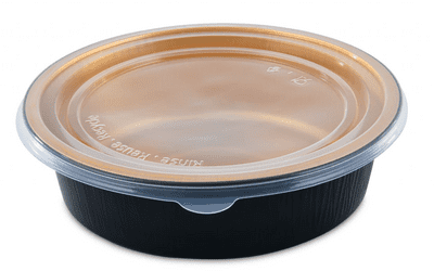 1200ml Premium Foil Takeaway Food Bowl & Lids Black/Gold