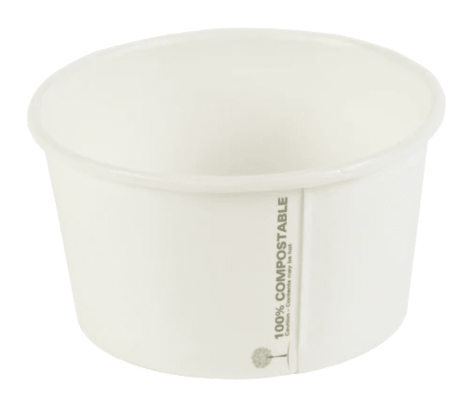 12oz White Biodegradable Soup Containers & Lids