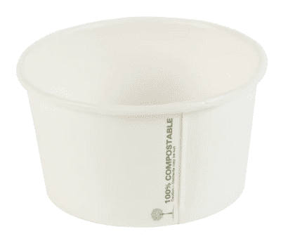 12oz White Bio-degradable Soup Containers &  Lids