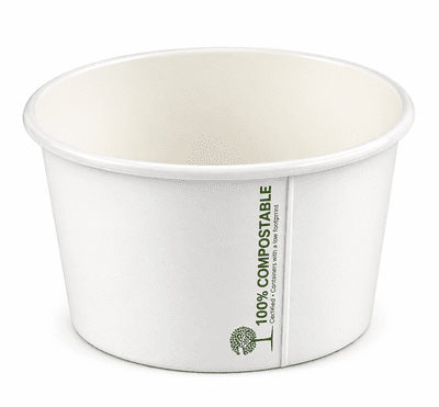 12oz White Bio-degradable Soup Containers & Lids