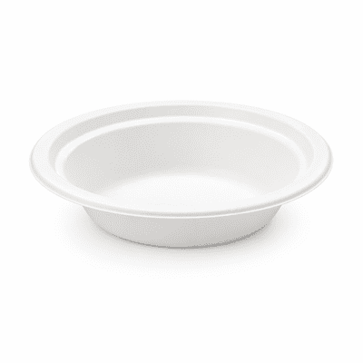 16oz White Bagasse Food Bowl - Takeaway Container