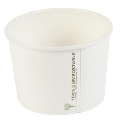 16oz White Bio-degradable Soup Containers and Lids