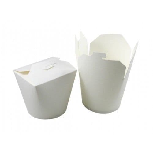 16oz White Round Food / Noodle Pots / Pails (x50)