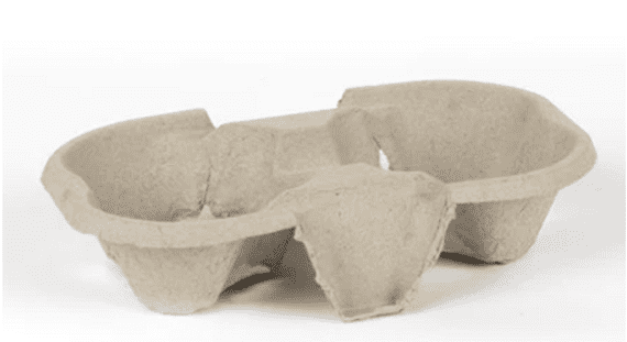 2 Moulded Pulp Fibre Cup Carrier