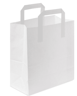 250 Large White SOS Paper Carrier Bags With Handles