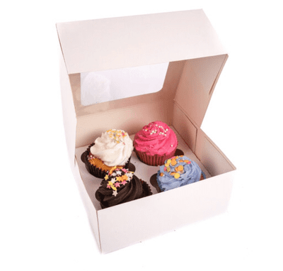 4 Hole / Cup Window Cupcake Box