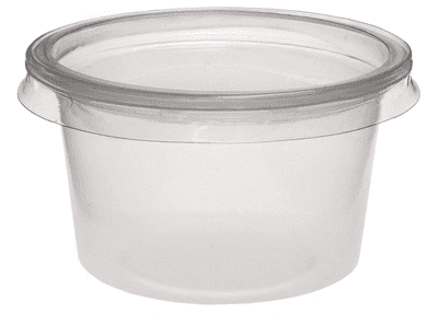 4oz sauce containers / deli pots and lids - Made From Renewable, Plant-Based Materials.​​​​​​​