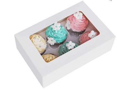 6 hole / Cup Window Cupcake Boxes