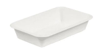 8.5" x 5" White Bagasse Deep Tray - Takeaway Food Container