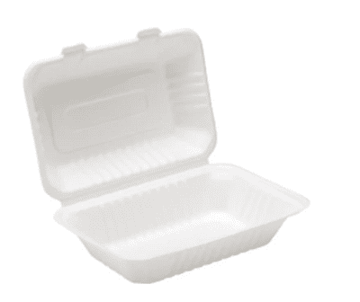 9" X 6" Bagasse Lunch Box - Takeaway Food Container