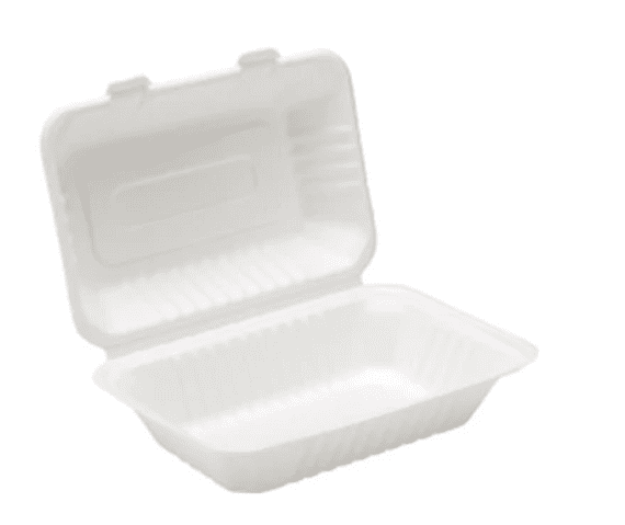9" X 6" Bagasse Lunch Box - Takeaway Food Container
