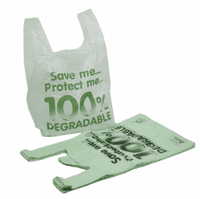 Biodegradable Large Vest Carrier Bags Light Green Tint 275X420X520MM