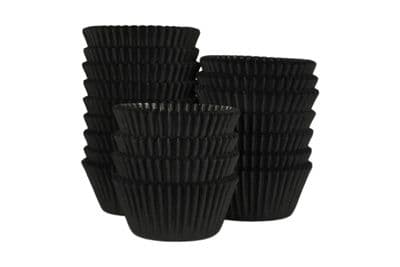Black Crimped Cupcake Case