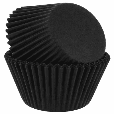Black Crimped Cupcake Case