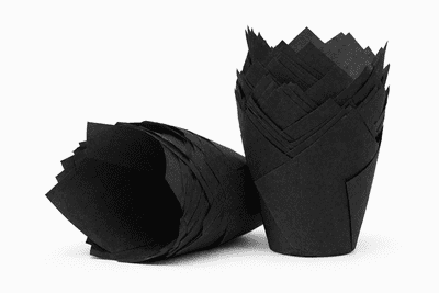 Black Tulip Muffin Wraps / Cases - Choose your amount