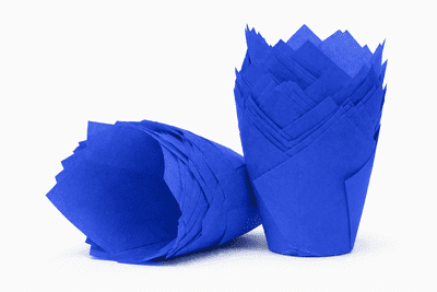 Blue Tulip Muffin Wraps / Cases - Choose your amount