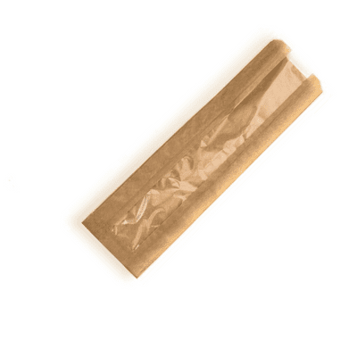 Brown Clear Film Front Baguette Food Sandwich Bags 4x6x14"