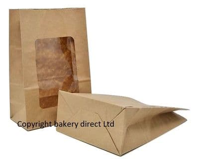 Brown Kraft Paper Cookie Bags with Window