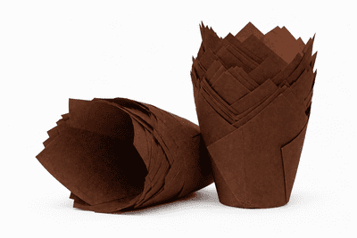 Chocolate Brown Tulip Muffin Wraps / Cases  - Choose your amount