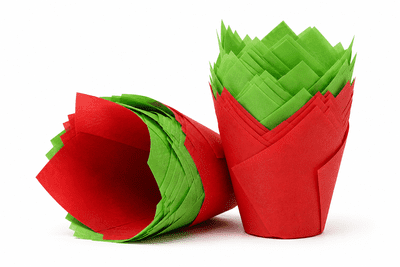 Christmas Mixed Pack - Red & Green Tulip Muffin Wraps / Cases