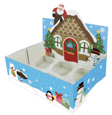 Christmas Themed Display 6 or 12 Cupcake Boxes