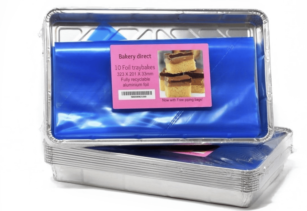Foil Tray Bake Food Containers 323x201x33mm with free recyclable