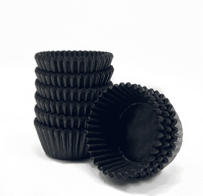 Glassine Dark Chocolate/ Black Petit Four Cases