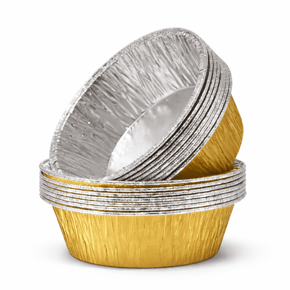 Gold Round Lacquered Individual Pie Foils