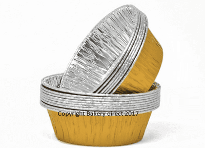 Gold Round Lacquered Individual Pie Foils (New Size)