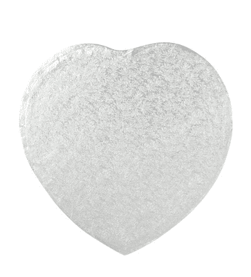 Heart - Silver Cake Drum/Board 12mm Thick