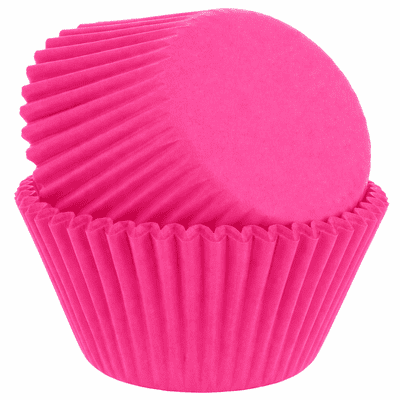 Hot Pink Crimped Cupcake Case
