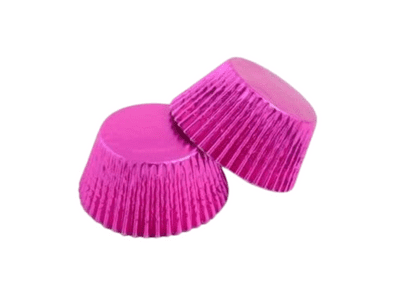 Hot Pink Foil Crimped Cupcake