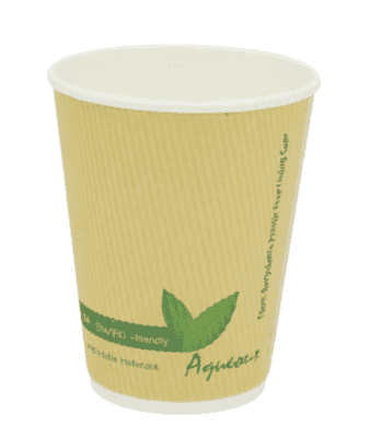 Kraft Ripple Paper Coffee Cups  with or without lids
