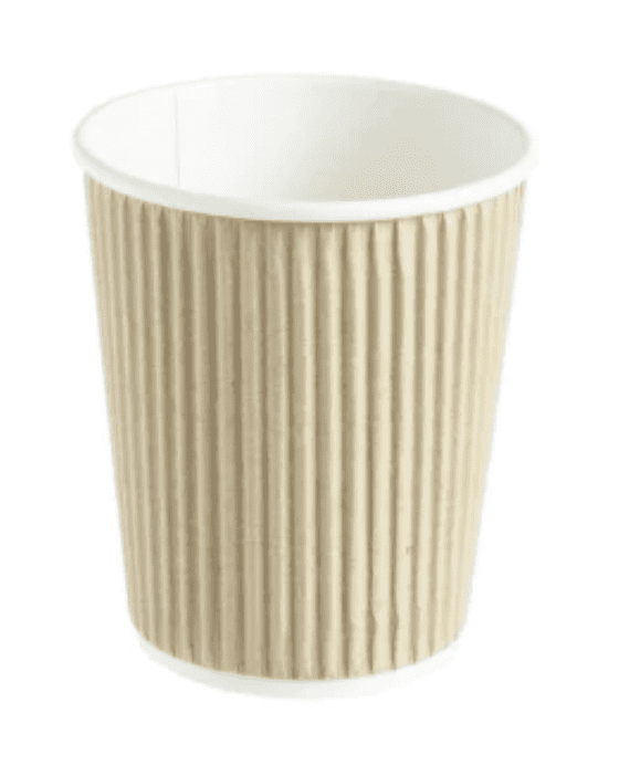 Kraft Ripple Paper Coffee Cups with or without lids