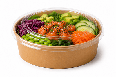 Kraft Salad Bowl & Lids - 1000ml