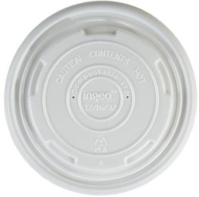 Large Bio-degradable lids to fit 12oz and 16oz soup containers (CPLA or Paper)