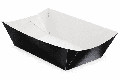 Large Black Folded Board Food Tray