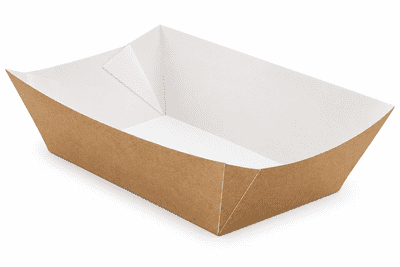 Large Brown Kraft Folded Board Food Tray