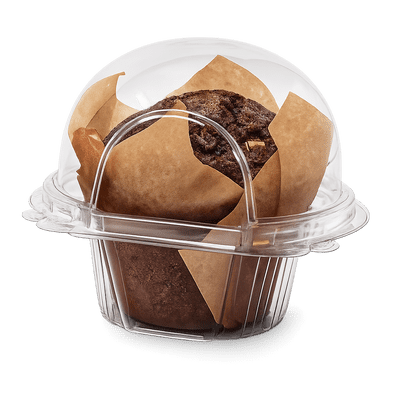 Large Single Muffin Pod / Clam - Cake Takeaway Container