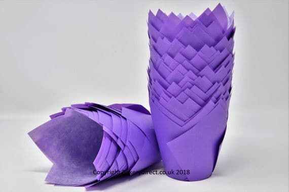 Lilac/ Purple Tulip Muffin Wraps /Cases - Choose your amount