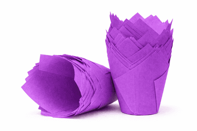Lilac / Purple Tulip Muffin Wraps / Cases - Choose your amount
