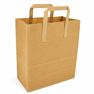 Medium Kraft SOS Paper Carrier Bags With Tape Handles