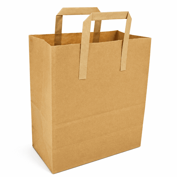 Medium Kraft SOS Paper Carrier Bags With Tape Handles