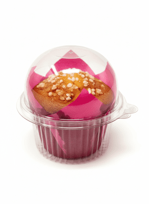 Medium Single Muffin Pod / Clam - Cake Takeaway Container