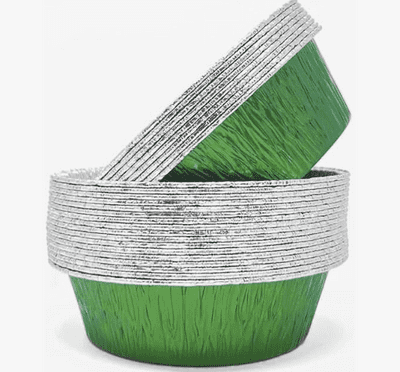 Mishapes - Green Round Lacquered Individual  Pie Foils