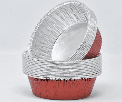 Mishapes -  Red Round Lacquered Individual Pie Foils